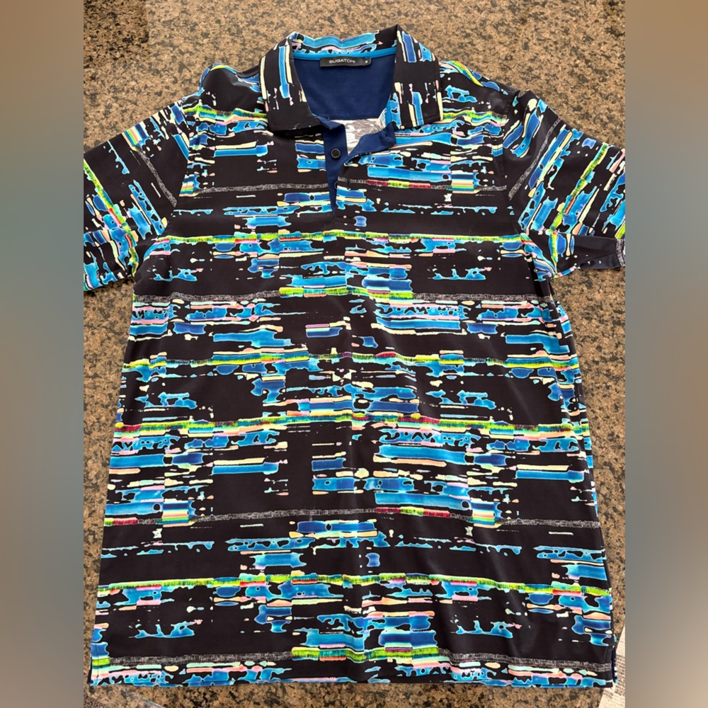Bugatchi Men’s Polo colorful and geometrical Size Med